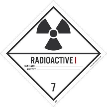 NMC Radioactive I Label, Material: Pressure Sensitive Vinyl .002 DL25ALV